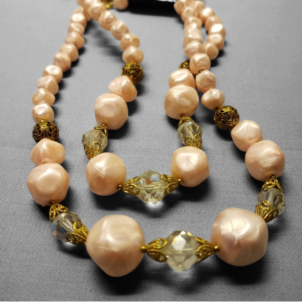 Pretty In PINK! Crystals & Gold Necklace